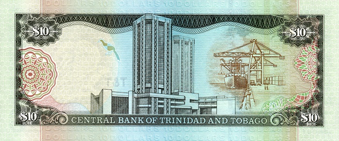 Back of Trinidad and Tobago p43a: 10 Dollars from 2002