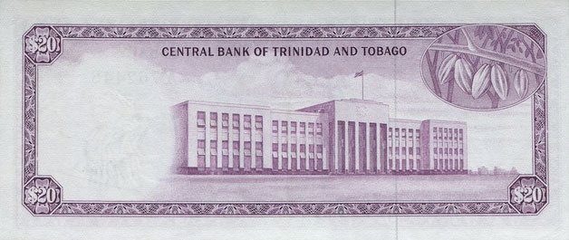 Back of Trinidad and Tobago p29c: 20 Dollars from 1964