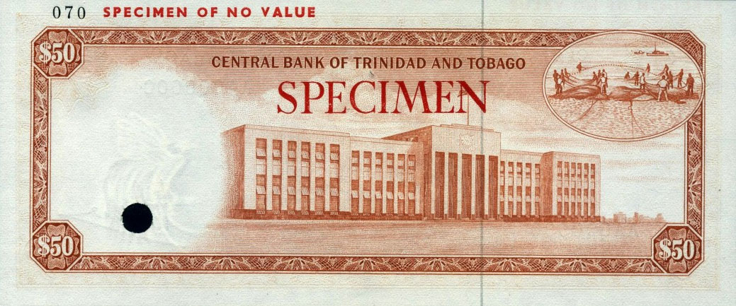 Back of Trinidad and Tobago p34s: 50 Dollars from 1964