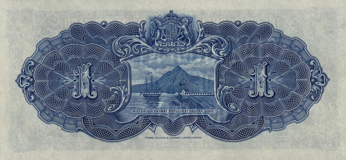 Back of Trinidad and Tobago p3s: 1 Dollar from 1929