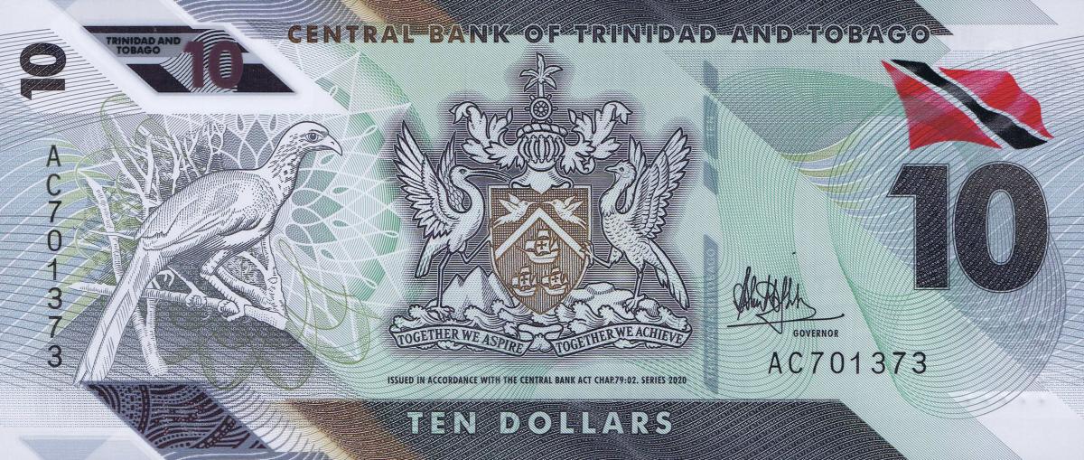 Front of Trinidad and Tobago p62: 10 Dollars from 2020