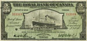 pS151a from Trinidad and Tobago: 5 Dollars from 1920