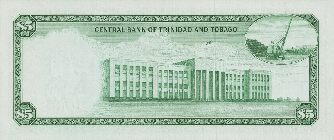 Back of Trinidad and Tobago p27a: 5 Dollars from 1964
