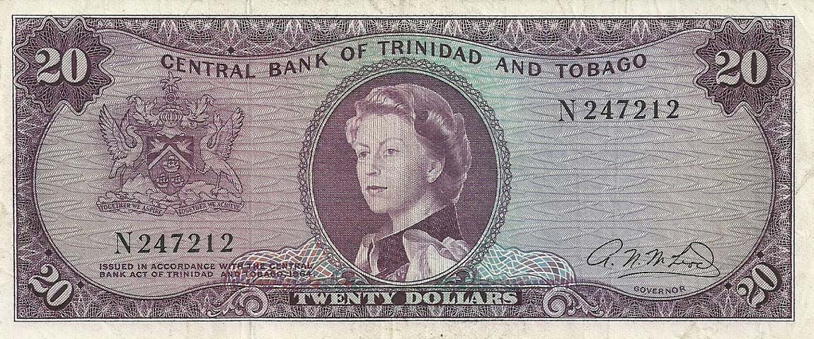 Front of Trinidad and Tobago p29b: 20 Dollars from 1964