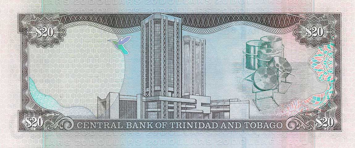 Back of Trinidad and Tobago p44b: 20 Dollars from 2002