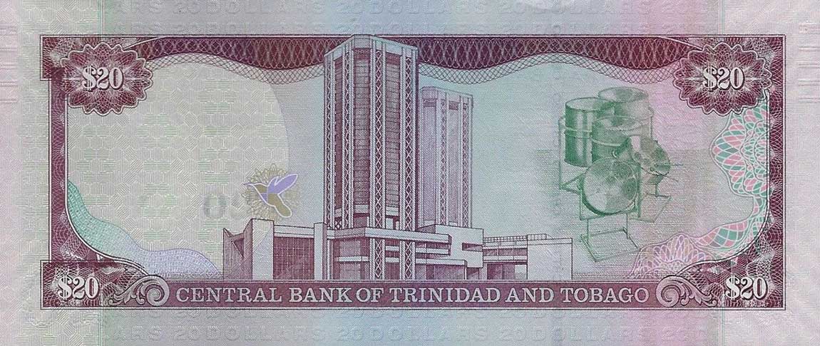 Back of Trinidad and Tobago p49c: 20 Dollars from 2006