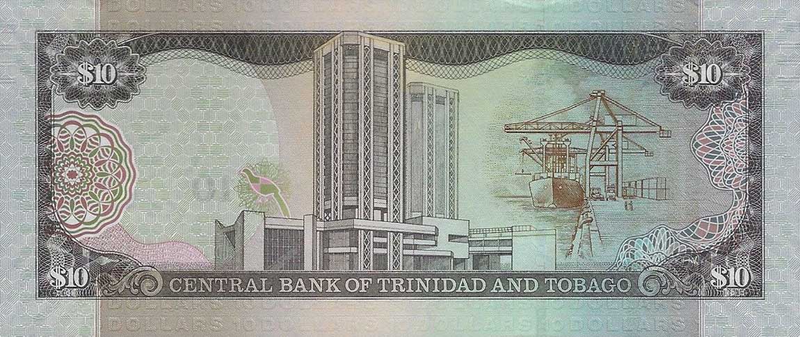 Back of Trinidad and Tobago p57a: 10 Dollars from 2006