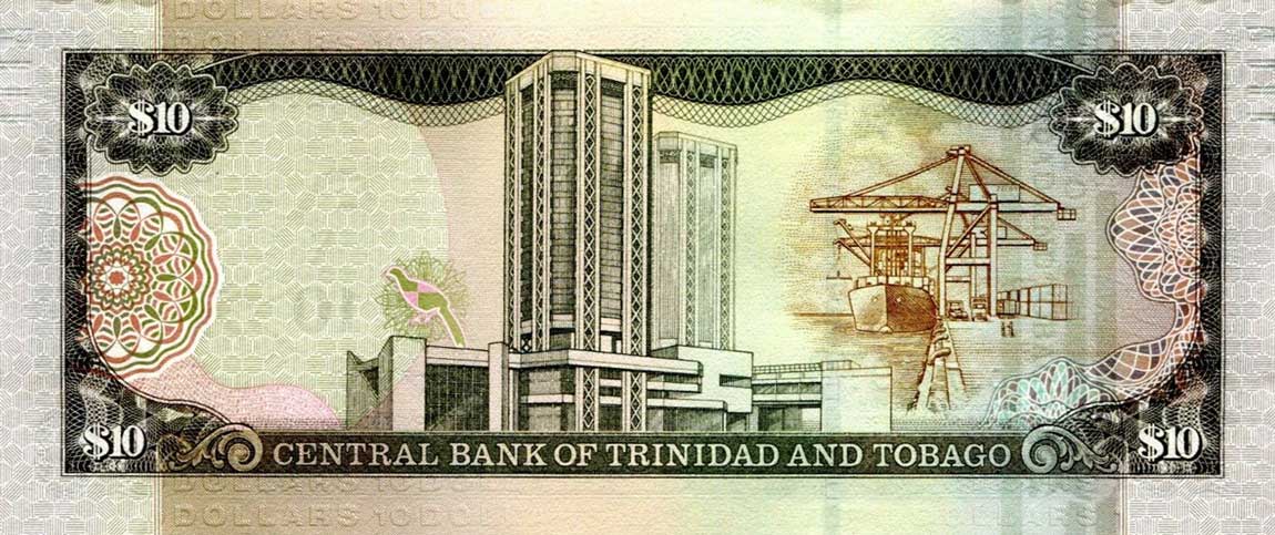 Back of Trinidad and Tobago p57b: 10 Dollars from 2006