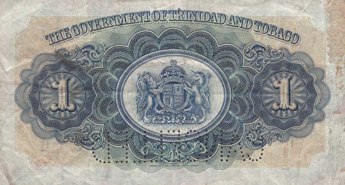 Back of Trinidad and Tobago p5s: 1 Dollar from 1935