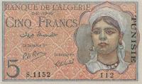 p16 from Tunisia: 5 Francs from 1944