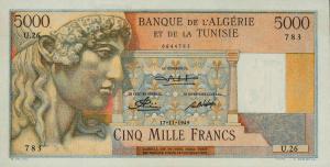 p27a from Tunisia: 5000 Francs from 1946