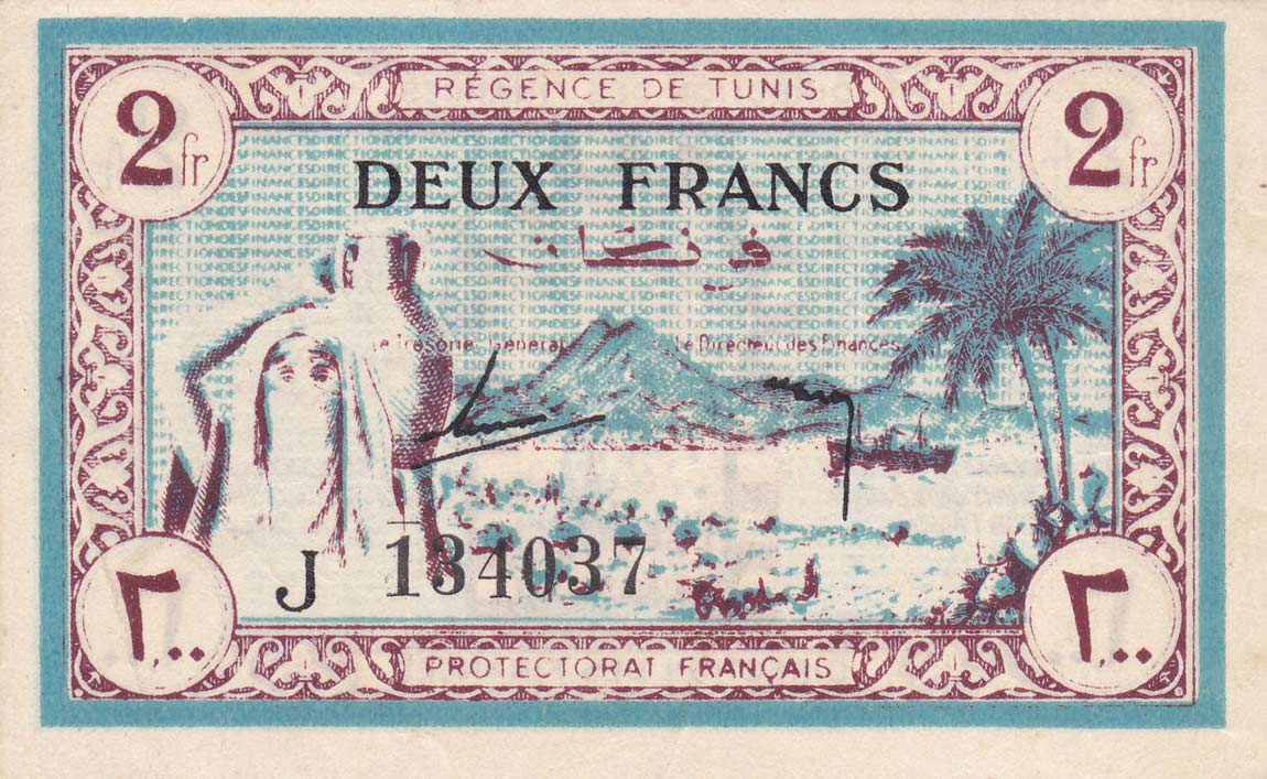 Front of Tunisia p56: 2 Francs from 1943