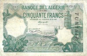 p9 from Tunisia: 50 Francs from 1924