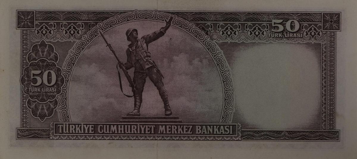 Back of Turkey p162a: 50 Lira from 1951