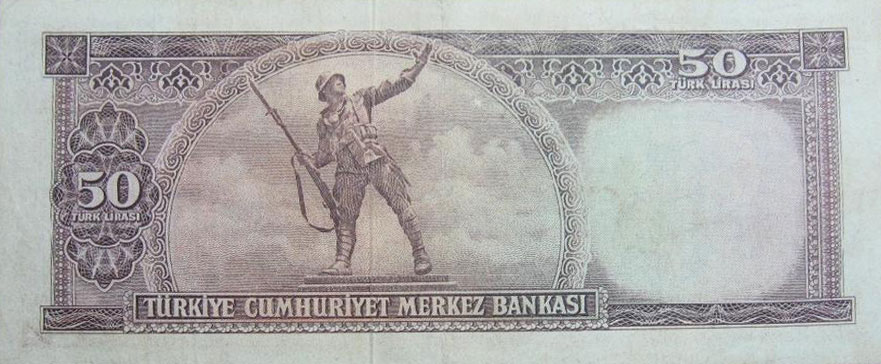 Back of Turkey p166: 50 Lira from 1960