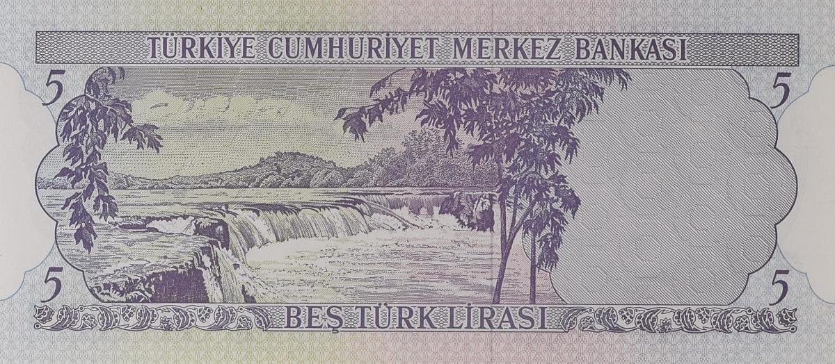 Back of Turkey p179: 5 Lira from 1930