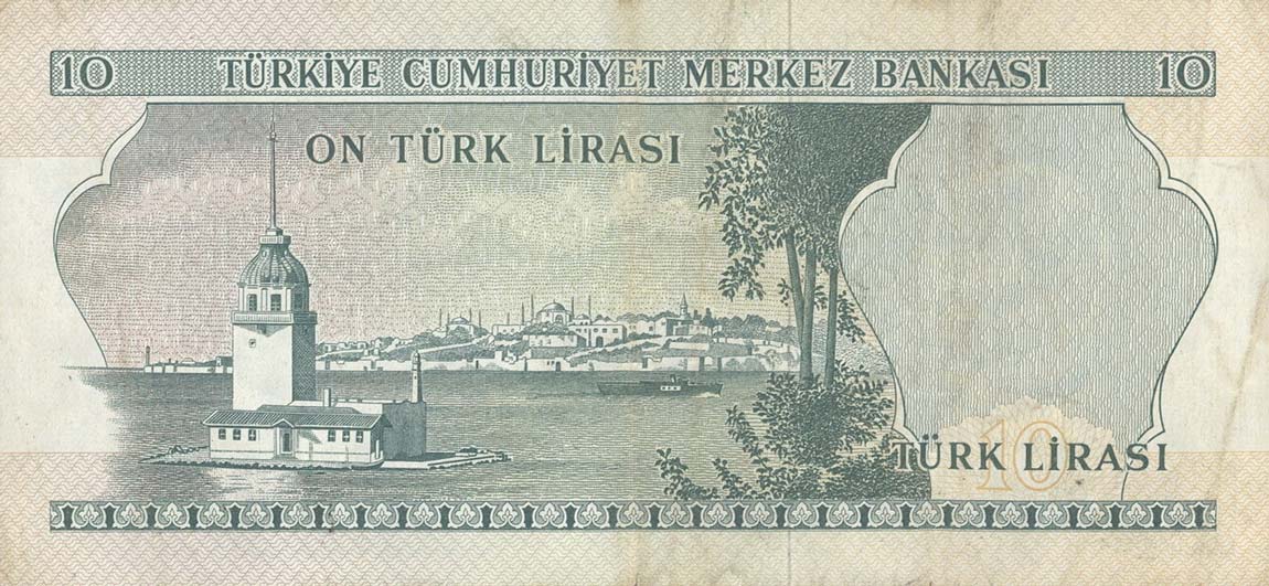 Back of Turkey p180: 10 Lira from 1930