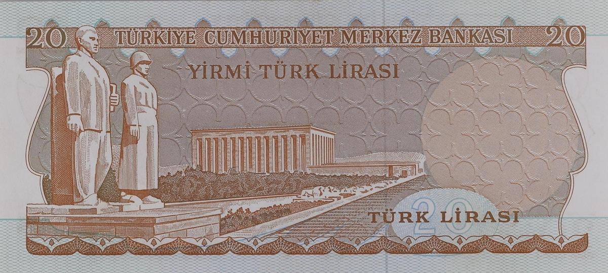 Back of Turkey p181a: 20 Lira from 1930