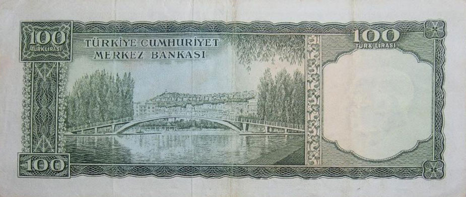 Back of Turkey p182a: 100 Lira from 1930