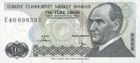 Gallery image for Turkey p193b: 10 Lira from 1970