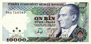 p199c from Turkey: 10000 Lira from 1970