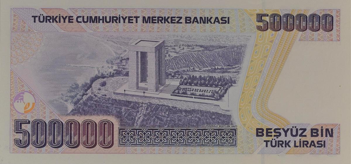 Back of Turkey p208b: 500000 Lira from 1970