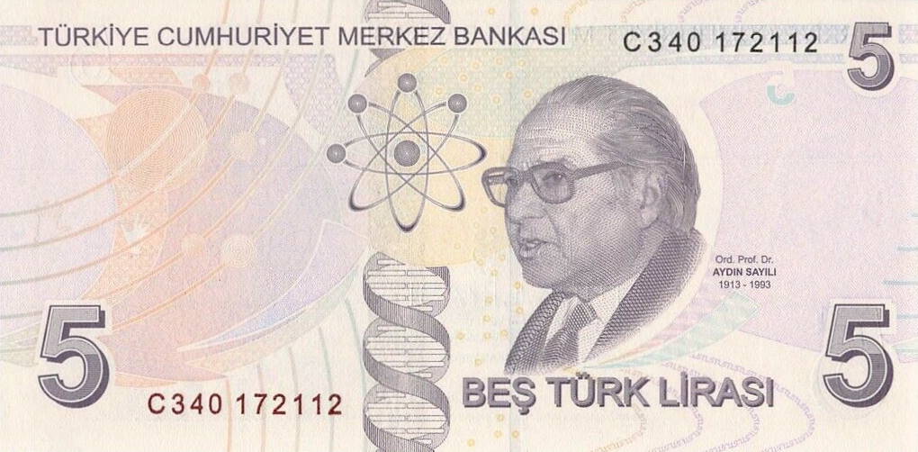 Back of Turkey p222c: 5 Lira from 2009