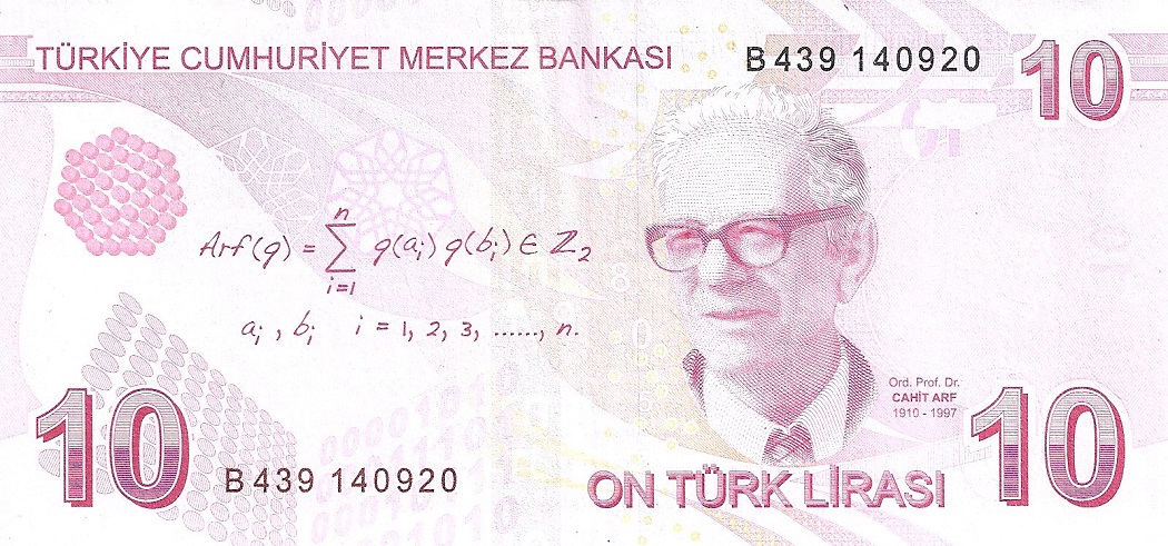 Back of Turkey p223b: 10 Lira from 2009