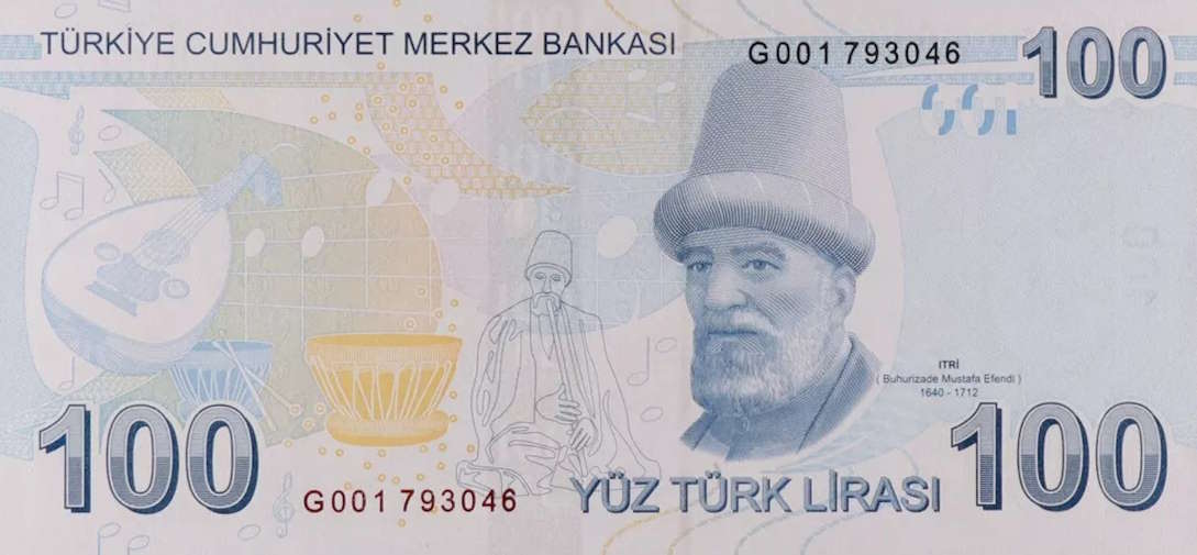 Back of Turkey p226g: 100 Lira from 2009