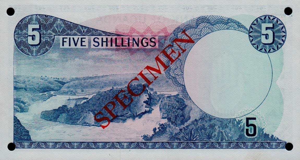 Back of Uganda p1s: 5 Shillings from 1966