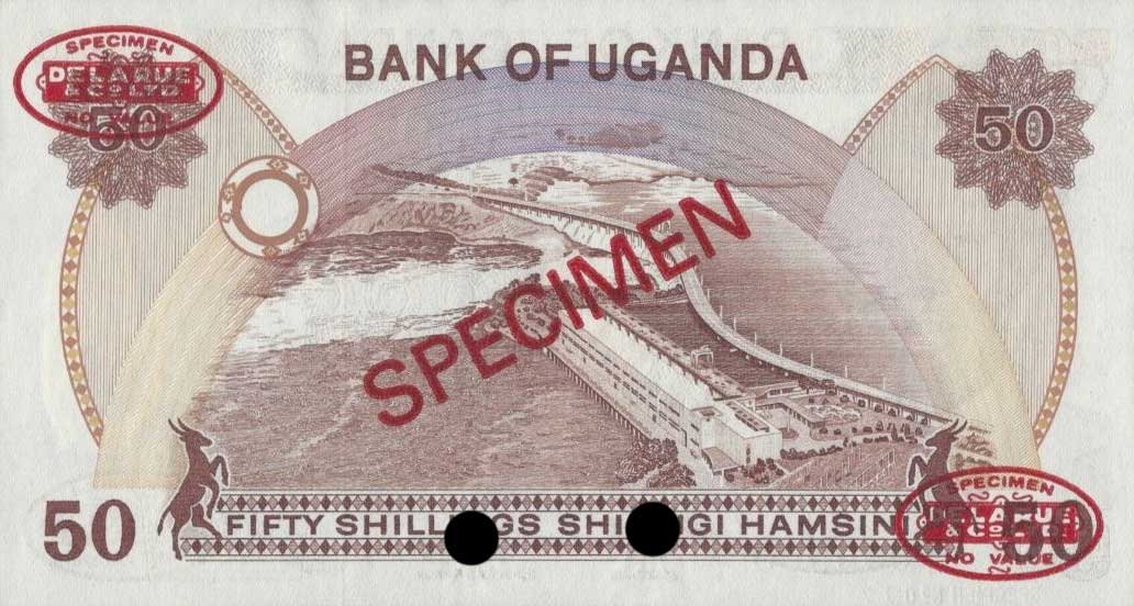 Back of Uganda p20s: 50 Shillings from 1985
