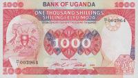 p26a from Uganda: 1000 Shillings from 1986