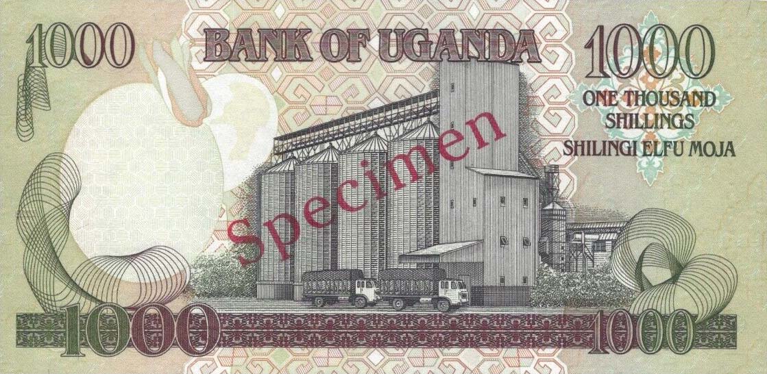 Back of Uganda p39As: 1000 Shillings from 2001