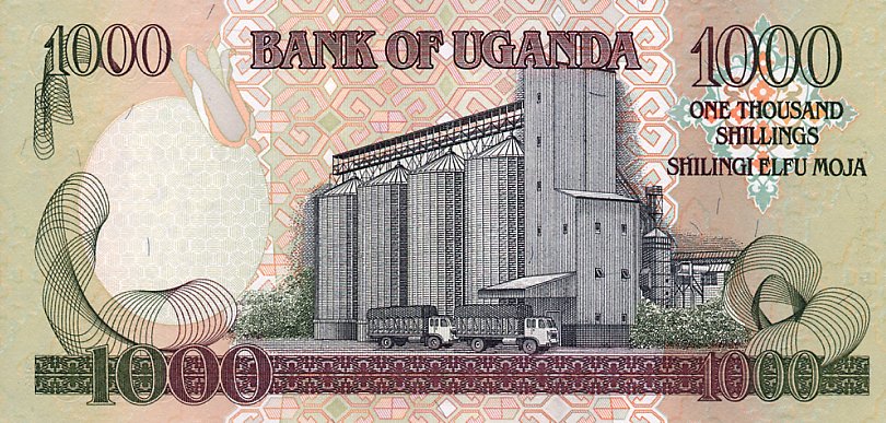 Back of Uganda p39: 1000 Shillings from 2000