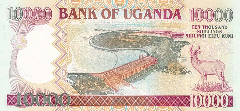 Back of Uganda p41c: 10000 Shillings from 2004