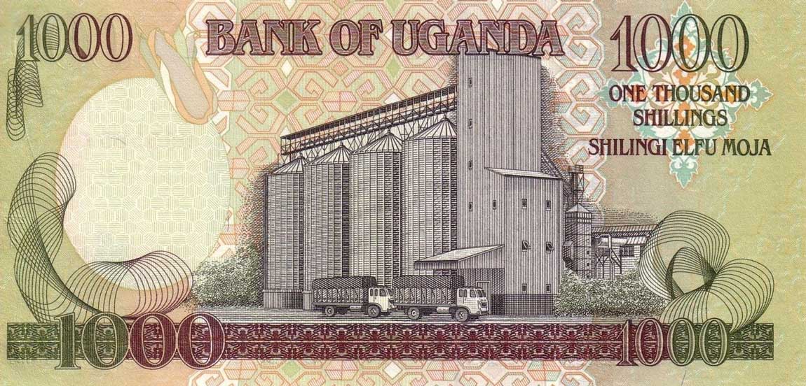 Back of Uganda p43a: 1000 Shillings from 2005