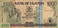 p43c from Uganda: 1000 Shillings from 2008