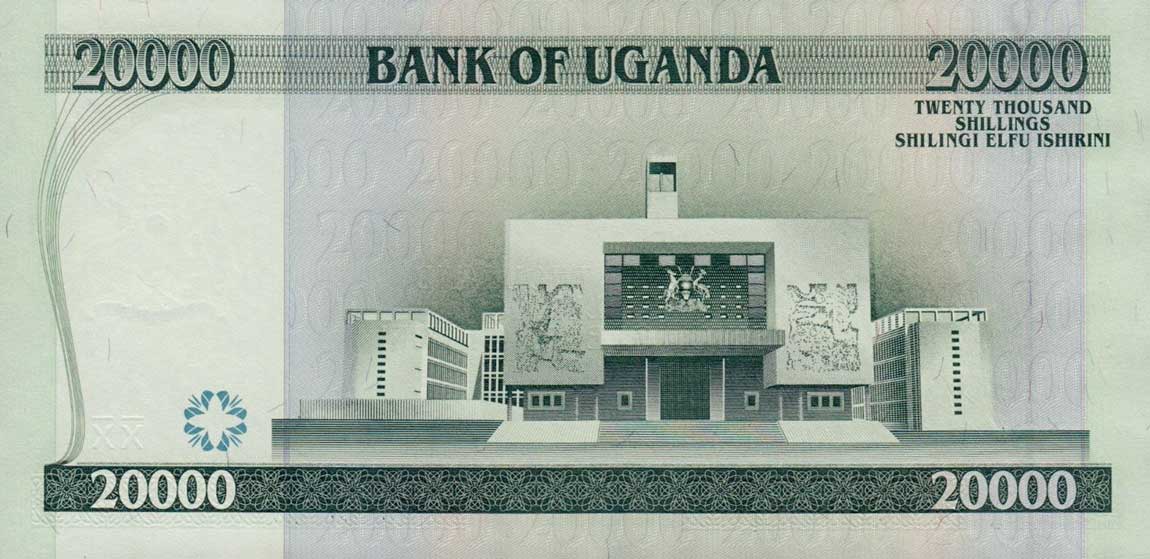 Back of Uganda p46a: 20000 Shillings from 2004
