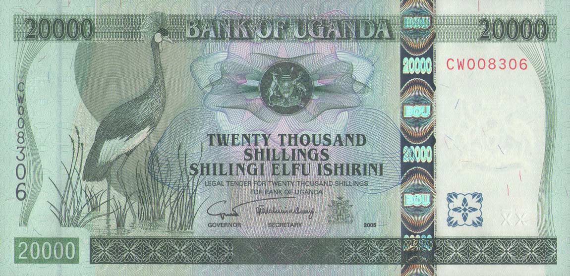 Front of Uganda p46b: 20000 Shillings from 2005