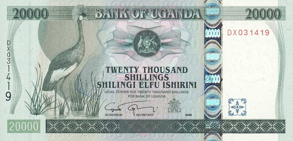 Front of Uganda p46c: 20000 Shillings from 2008