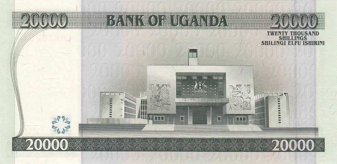 Back of Uganda p46d: 20000 Shillings from 2009