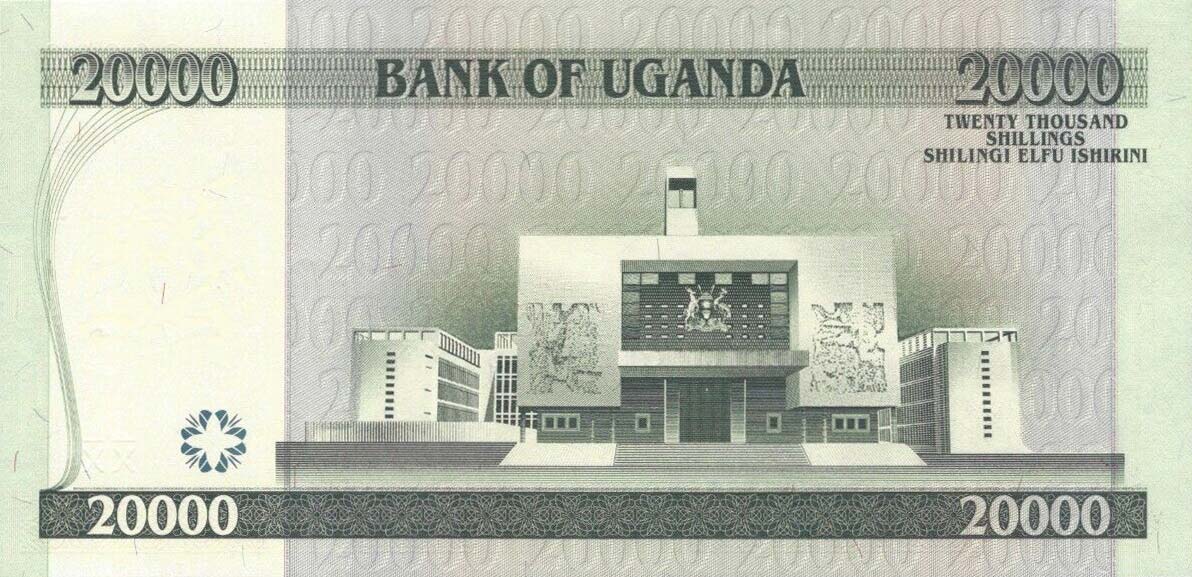 Back of Uganda p46s: 20000 Shillings from 2004