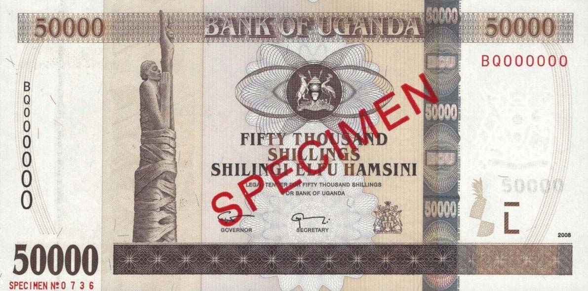 Front of Uganda p47s: 50000 Shillings from 2003