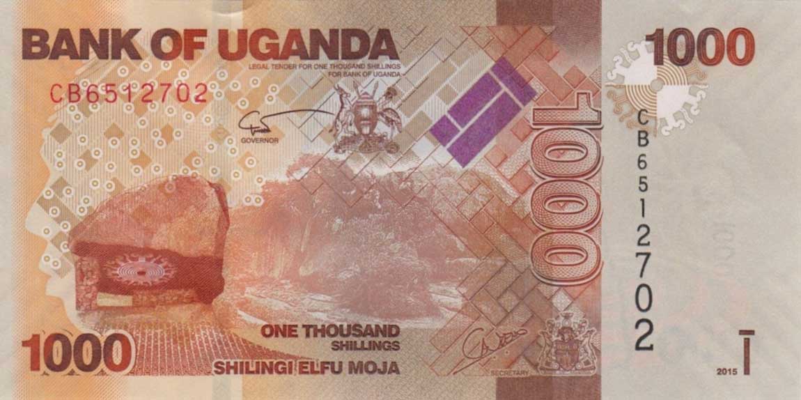 Front of Uganda p49d: 1000 Shillings from 2015