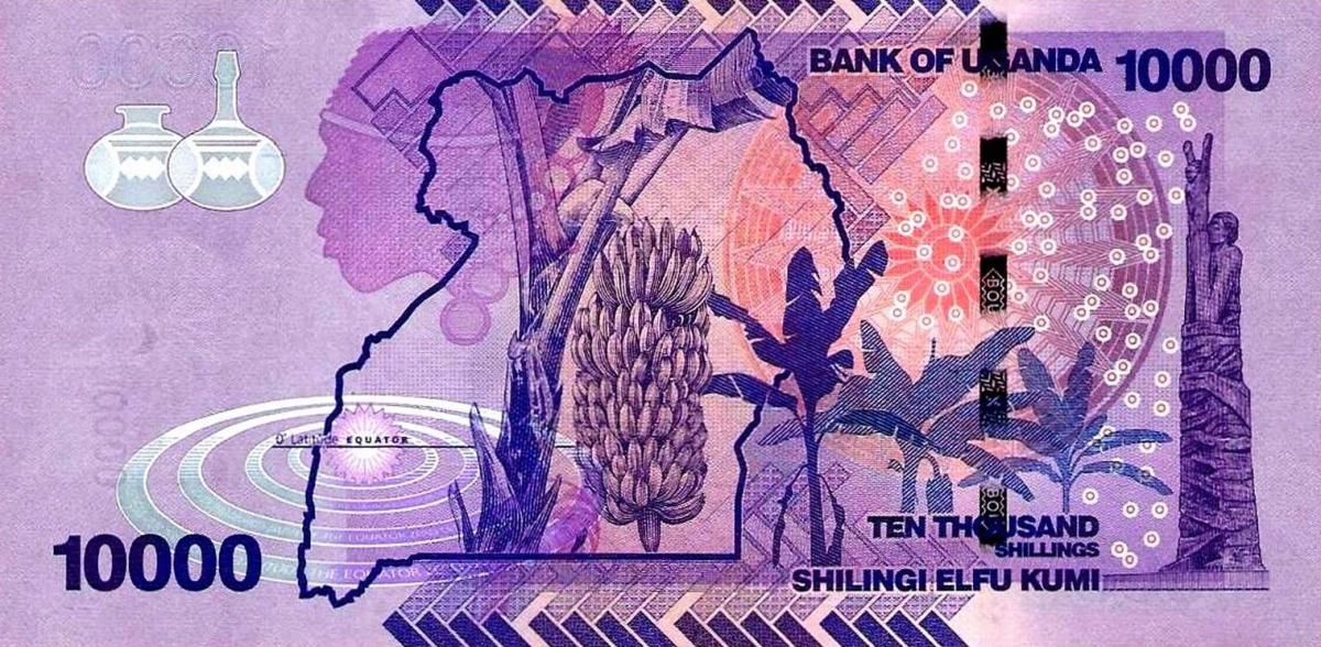 Back of Uganda p52f: 10000 Shillings from 2019