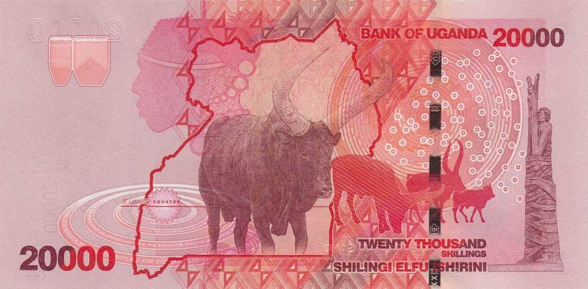 Back of Uganda p53b: 20000 Shillings from 2013