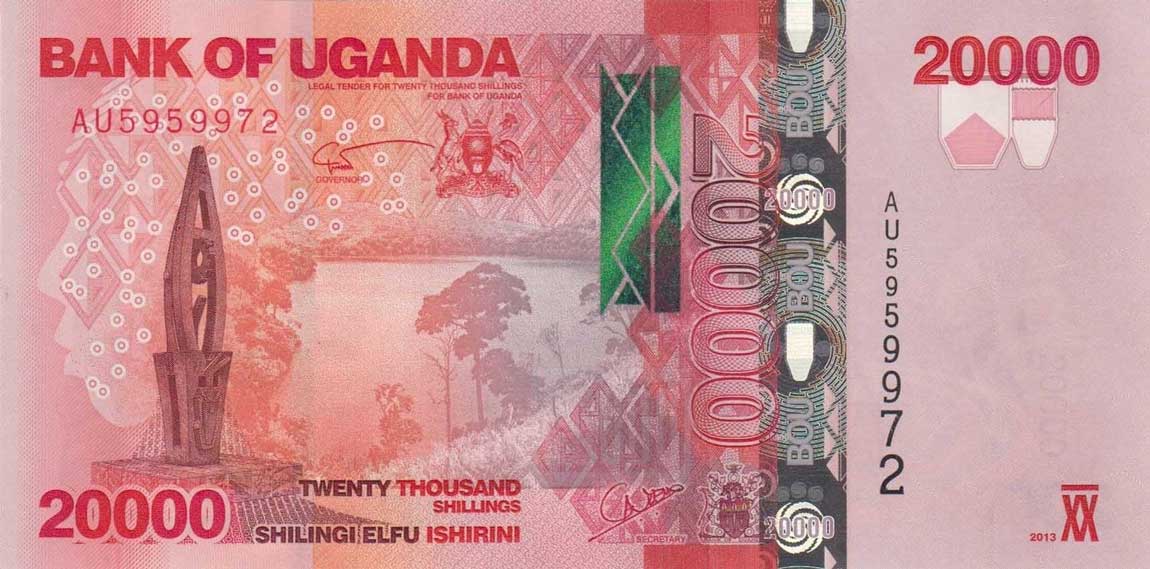 Front of Uganda p53b: 20000 Shillings from 2013