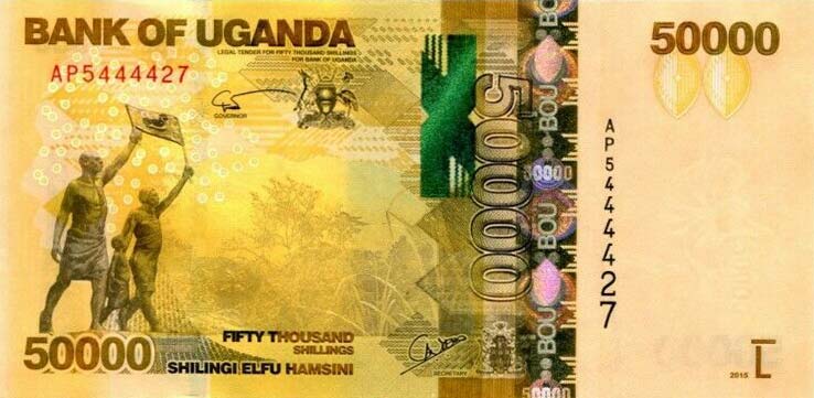 Front of Uganda p54c: 50000 Shillings from 2015