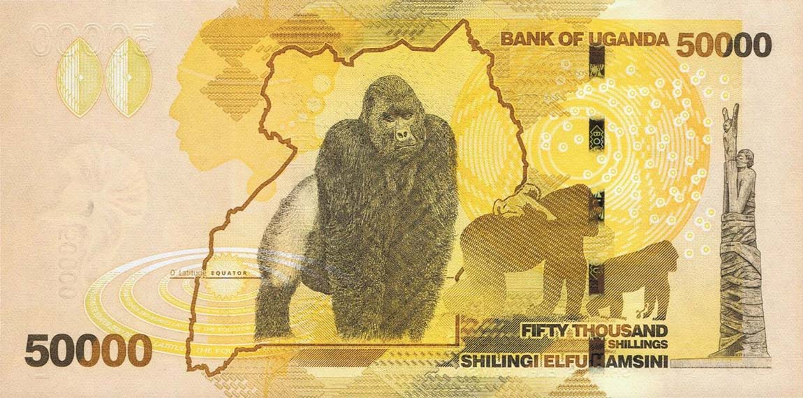 Back of Uganda p54d: 50000 Shillings from 2017