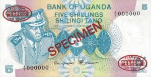 p5As from Uganda: 5 Shillings from 1977